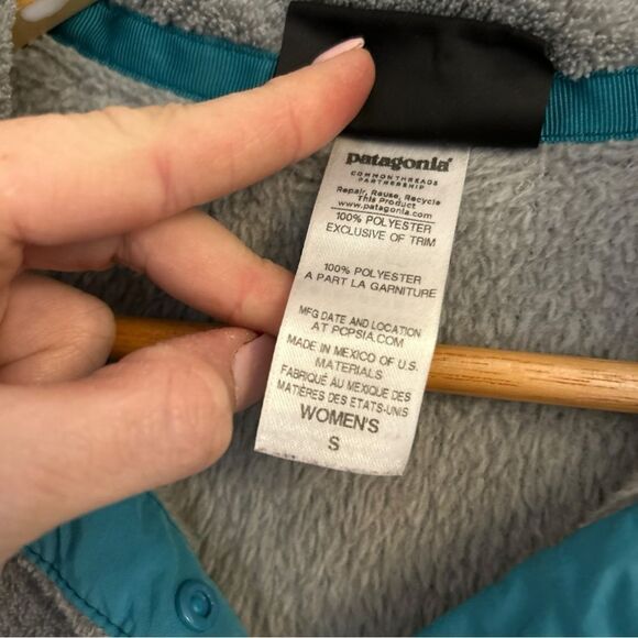 Patagonia Women's Re-Tool Snap-T Pullover Nickel Gray & Cuban Blue Size Small - Picture 5 of 6